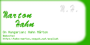 marton hahn business card